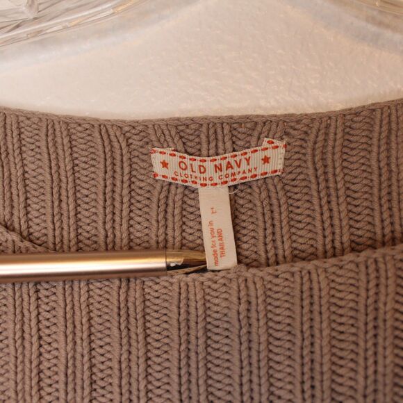 Old Navy Sweater Scoop Neck Long Style Sweater Large Beige - Picture 4 of 4